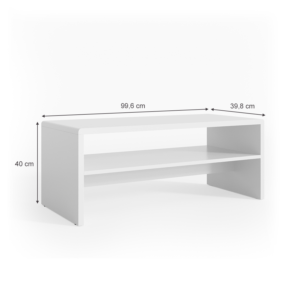 Table basse , Blanc, 99 x 40 cm, Vicco