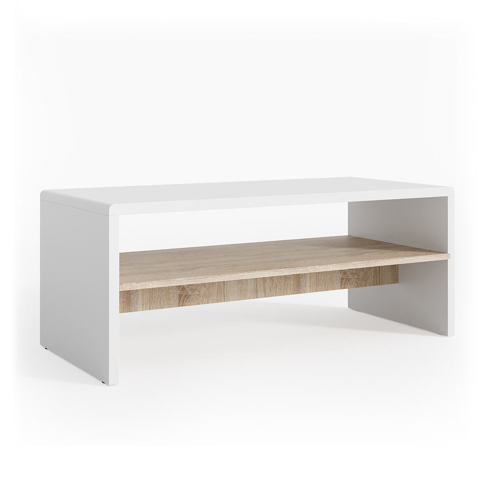 Table basse , Blanc/Sonoma, 99 x 40 cm, Vicco