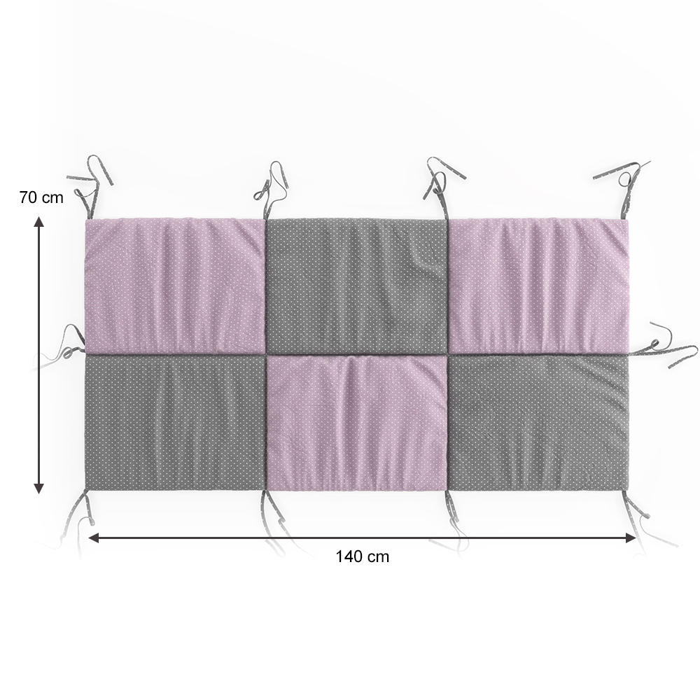 Tête de lit "Wiki" 70x140cm Rose/Gris VitaliSpa
