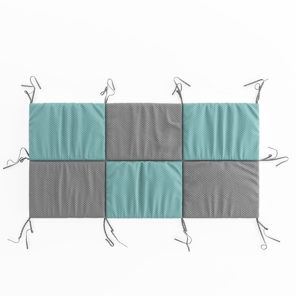 Tête de lit "Wiki" 70x140cm Turquoise/Gris VitaliSpa
