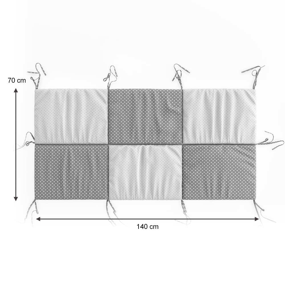 Tête de lit "Wiki" 70x140cm Blanc/Gris VitaliSpa