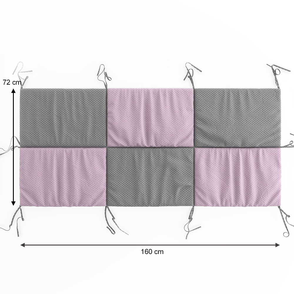 Tête de lit "Wiki" 72x160cm Rose/Gris VitaliSpa