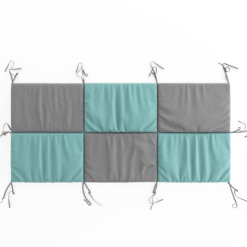 Tête de lit "Wiki" 72x160cm Turquoise/Gris VitaliSpa