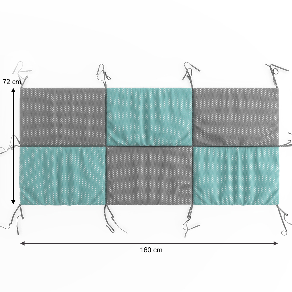 Tête de lit "Wiki" 72x160cm Turquoise/Gris VitaliSpa