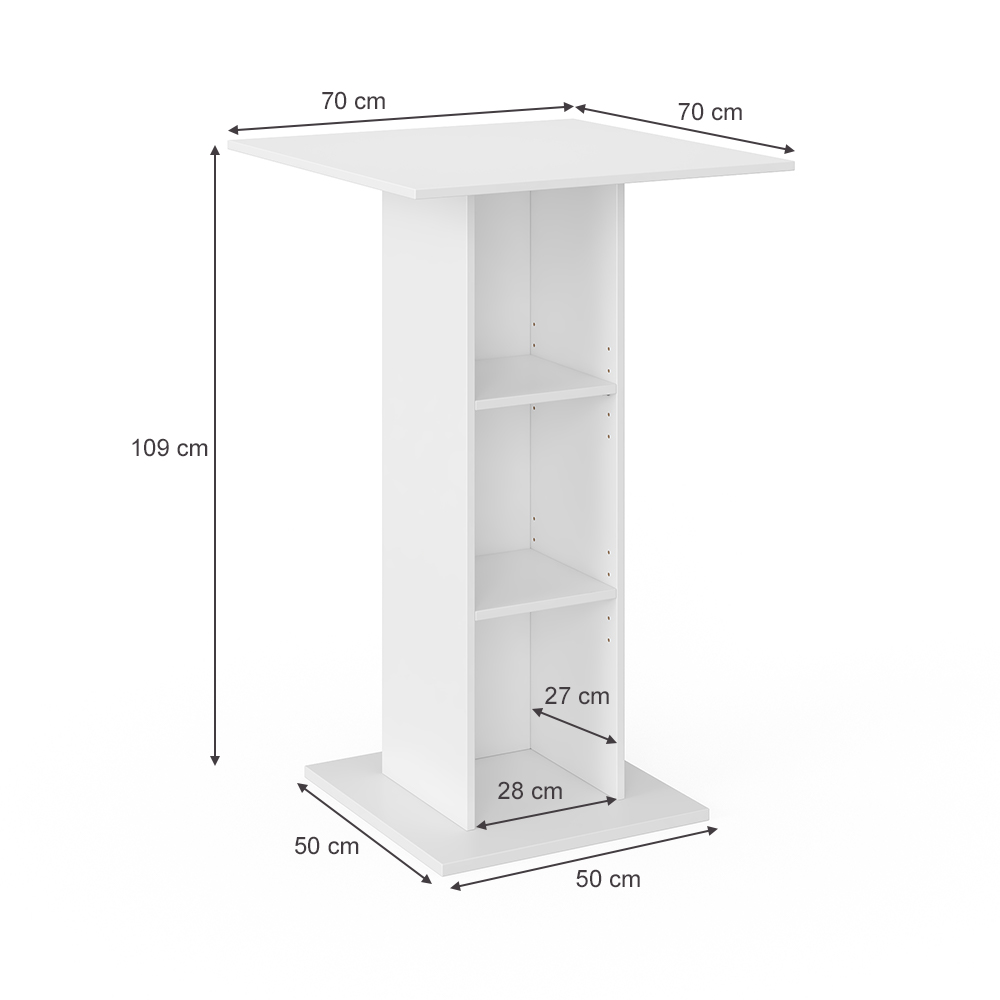 Acheter Vicco Table De Bar "Rodeo" 70x70 En Blanc