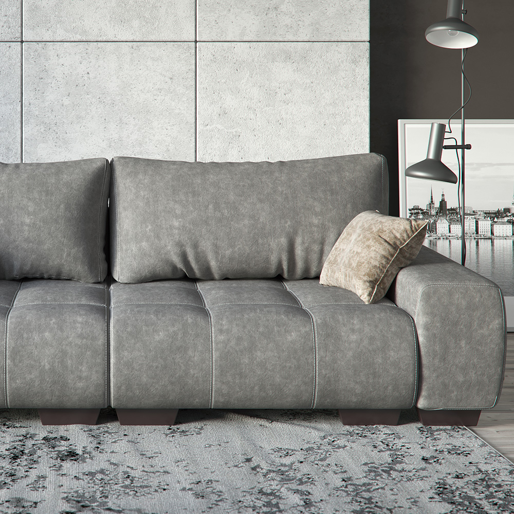 Sofa L Form "Perry" Grau 260 x 160 cm Vitalispa