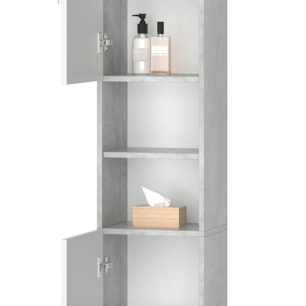 meuble de rangement de salle de bain "Luis", Béton/Blanc, 32 x 190 cm, Vicco