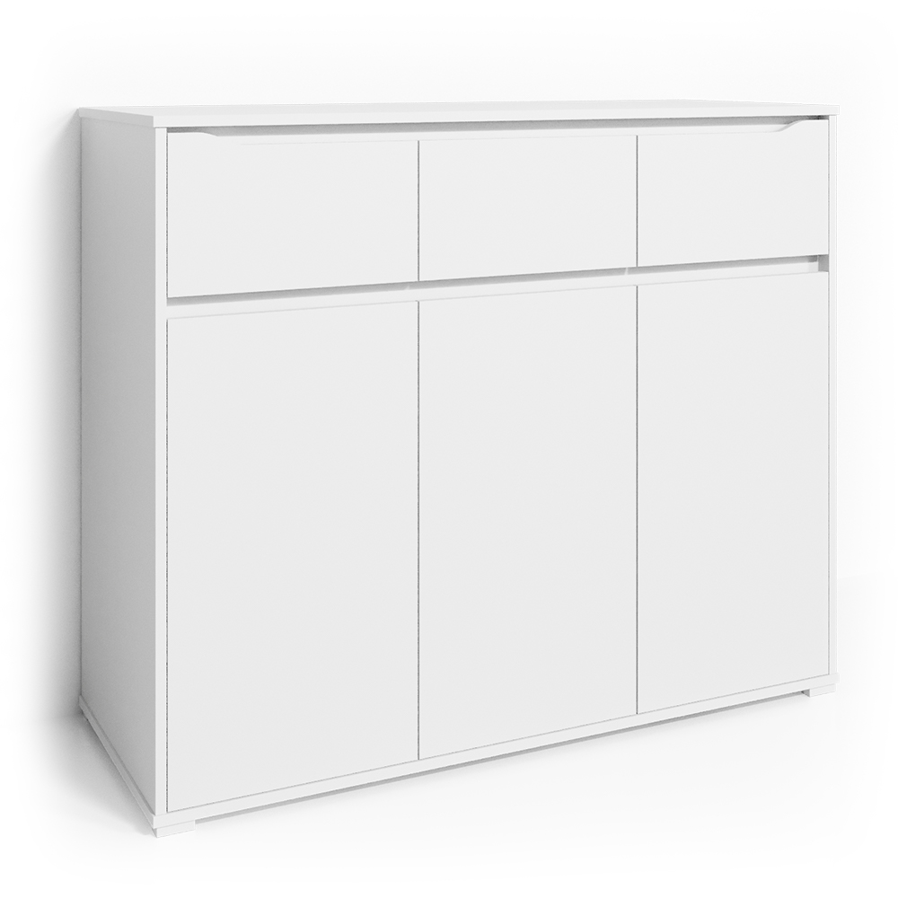 commode avec tiroirs "Ruben", Blanc, 120 x 101 cm avec tiroirs, Vicco