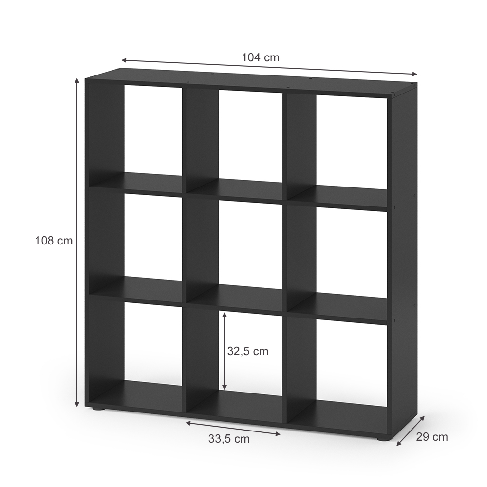 meuble de rangement cube "Nove", Noir, 104 x 108 cm, Vicco