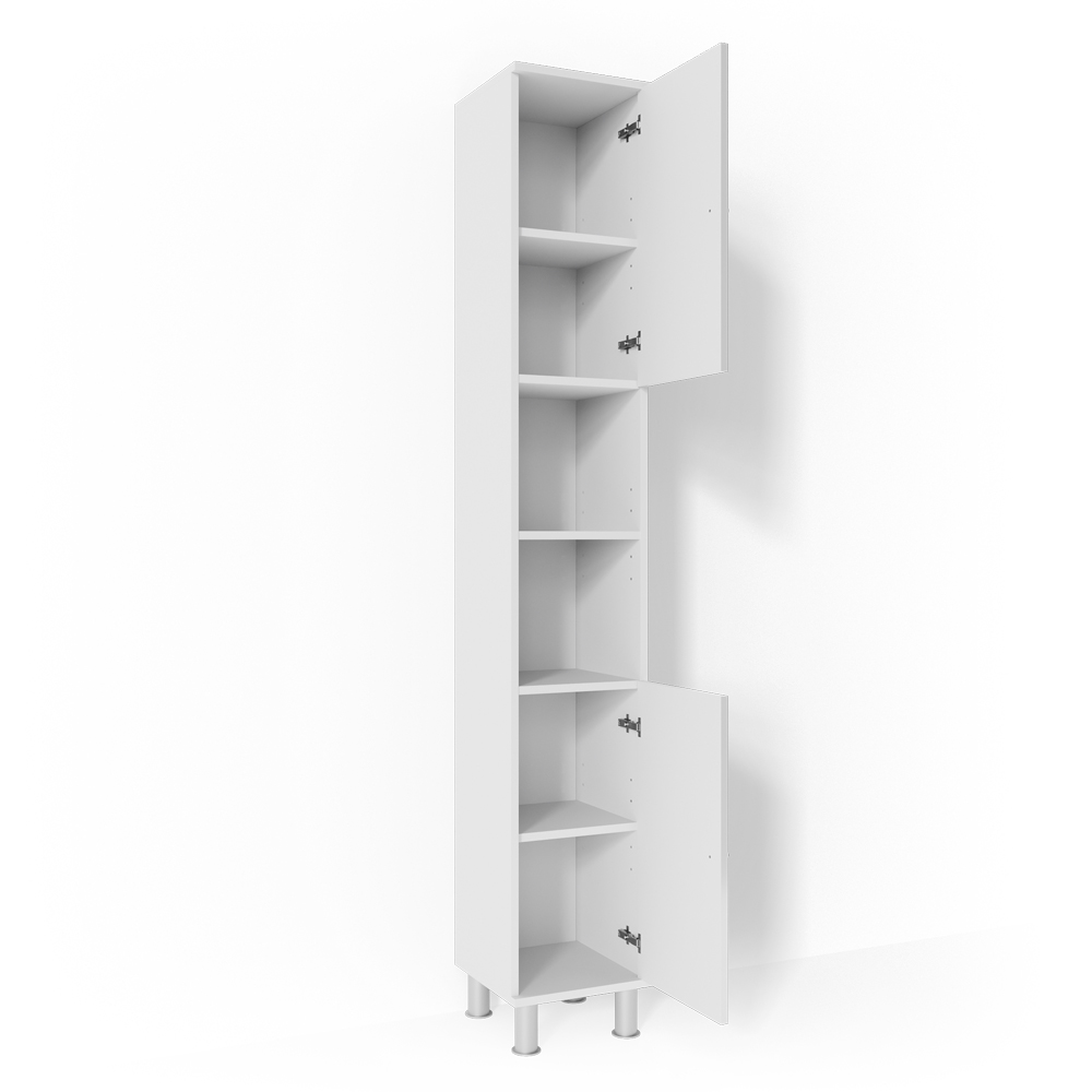 Meuble De Rangement Fin Et Haut Pour Salle De Bain - 5 étagères - Blanc - En Bois-plastique écologique