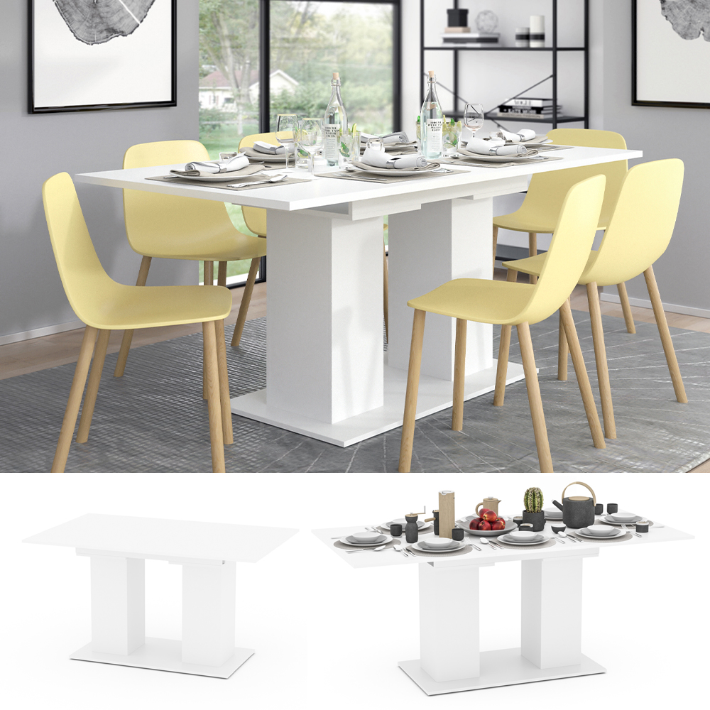 Table de salle à manger "Dix", Blanc, 140 x 90 cm, Vicco