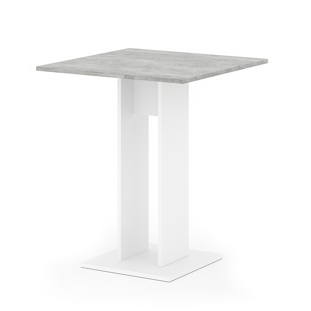 Table de salle à manger "Ewert", Béton/Blanc, 65 x 65 cm, Vicco