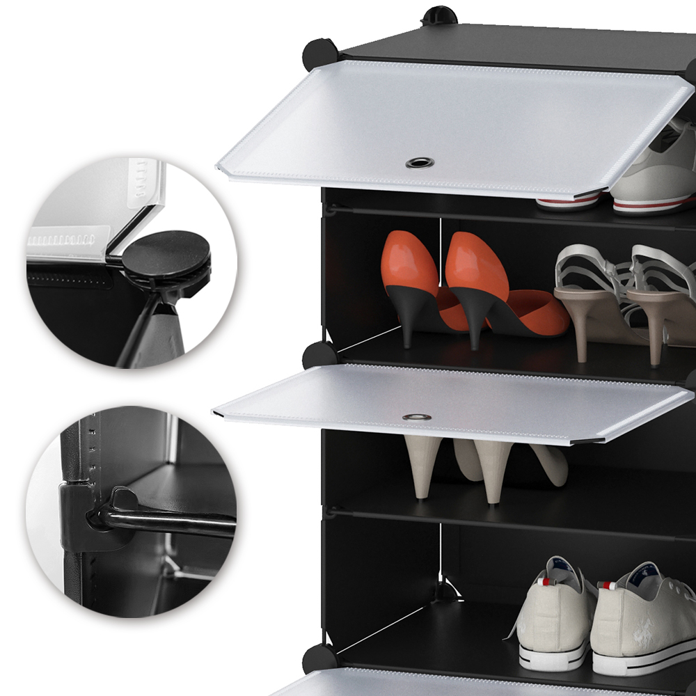 armoire à chaussures , Noir/Blanc, 40 x 94.5 cm, Vicco