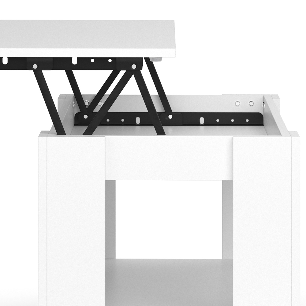 Table basse "Lorenz", Blanc, 100 x 50 cm avec fonction d'élévation, Vicco