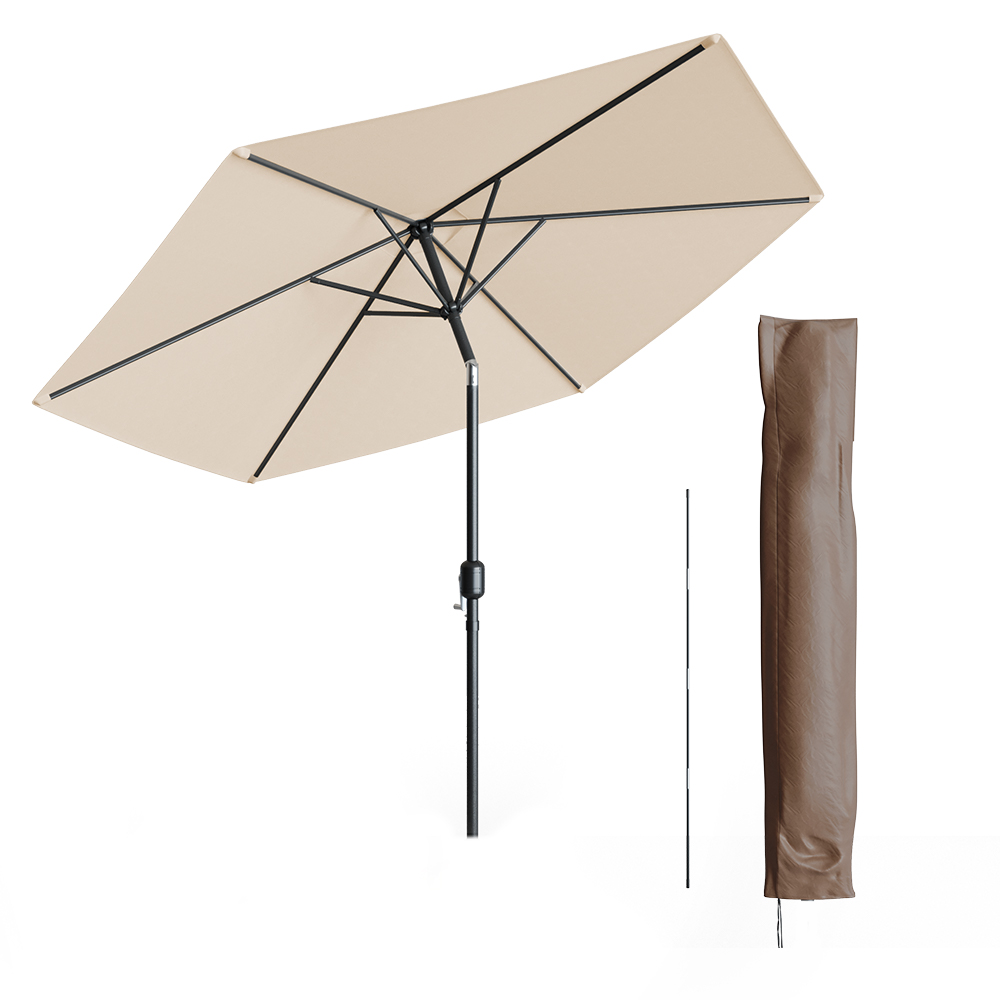 Parapluie , Beige, 270 cm avec housse de protection, OK-Living