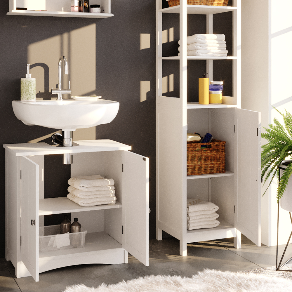 meuble de rangement de salle de bain "Bianco", Blanc, 40 x 160 cm, Vicco