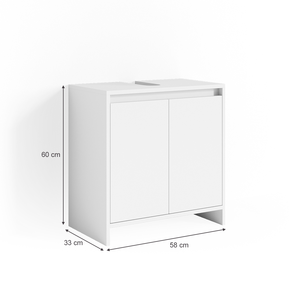 meuble sous vasque simple "Emma", Blanc, 58 x 60 cm, Vicco