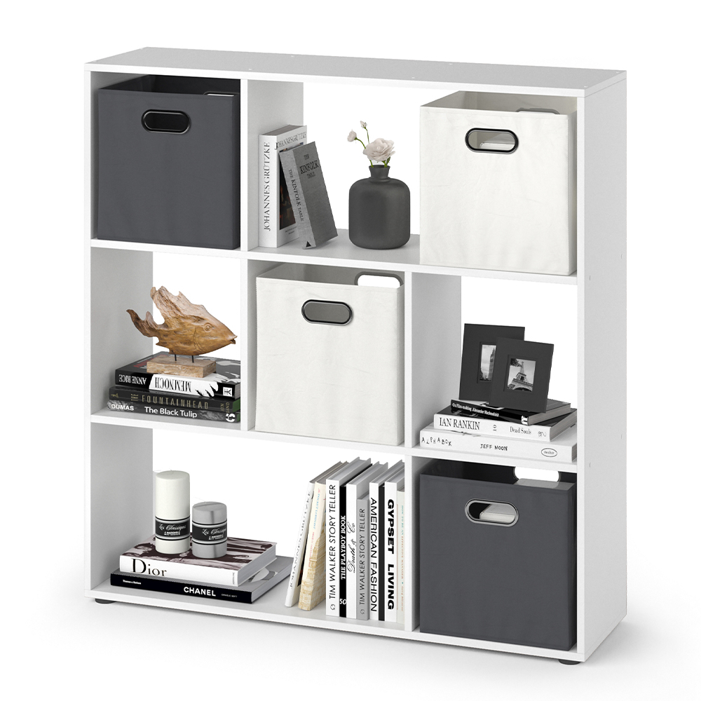 meuble de rangement cube "Nove", Blanc, 104 x 108 cm 7 compartiments, Vicco