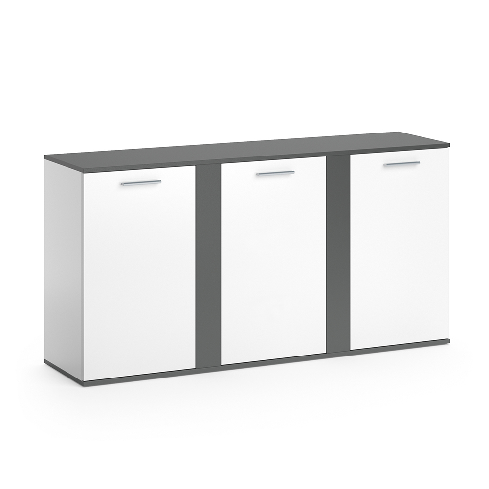 Sideboard "Novelli" Anthrazit/Weiß 155 x 80 cm mit Türen Vicco