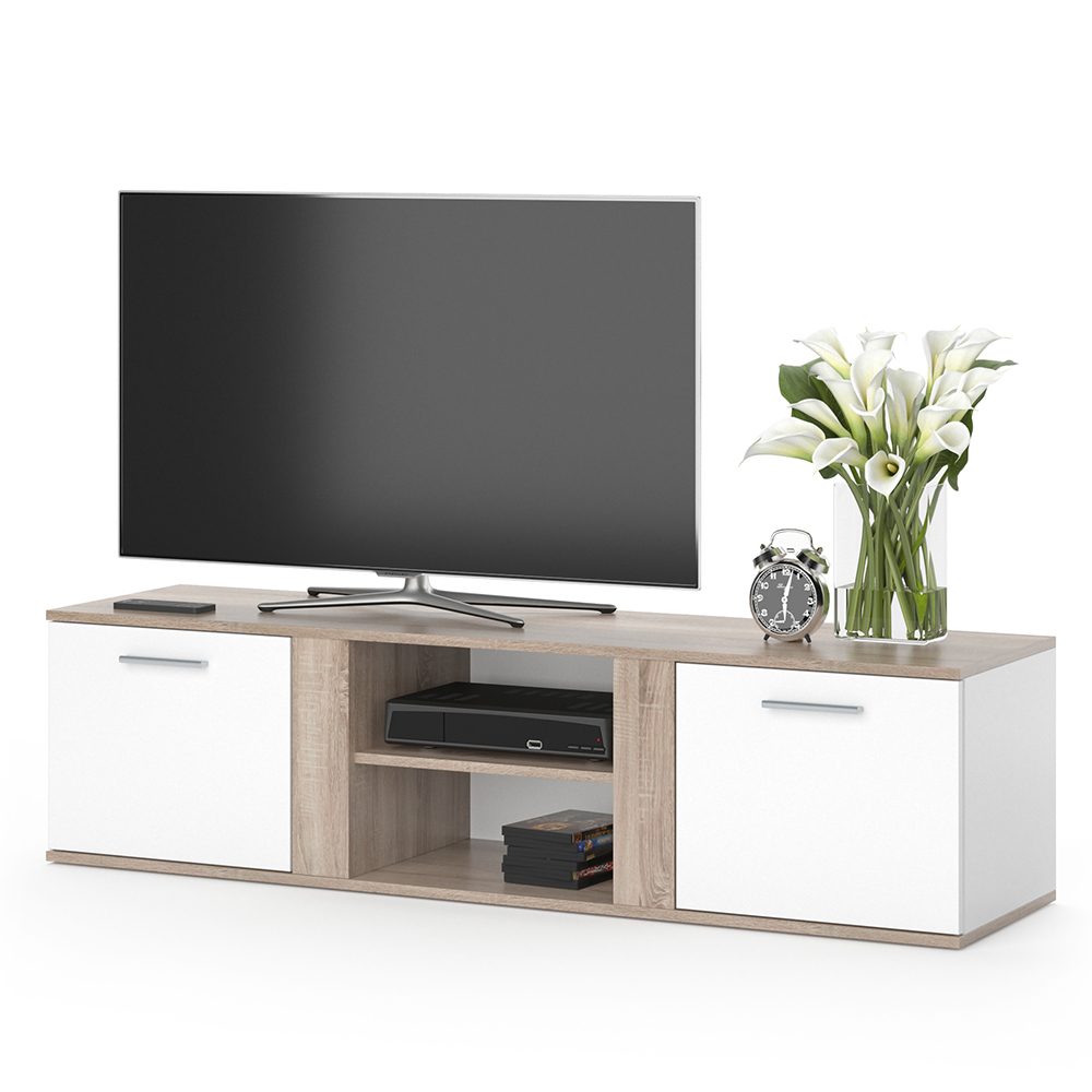 meuble tv "Novelli", Sonoma/Blanc, 40 x 41 cm, Vicco