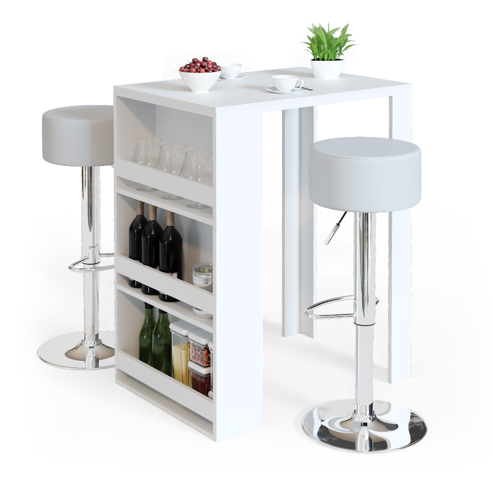 Table de bar , Blanc, 57 x 80 cm, Vicco