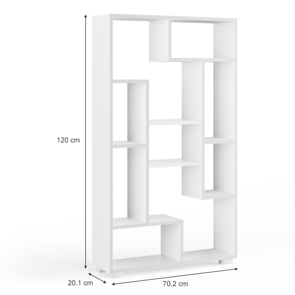 Raumteiler "Domus" Weiß 70 x 120 cm 9 Fächer Vicco