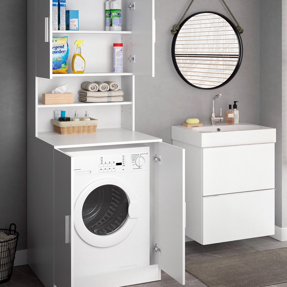 armoire machine à laver "Liana", Blanc, 70.5 x 190.5 cm, Vicco
