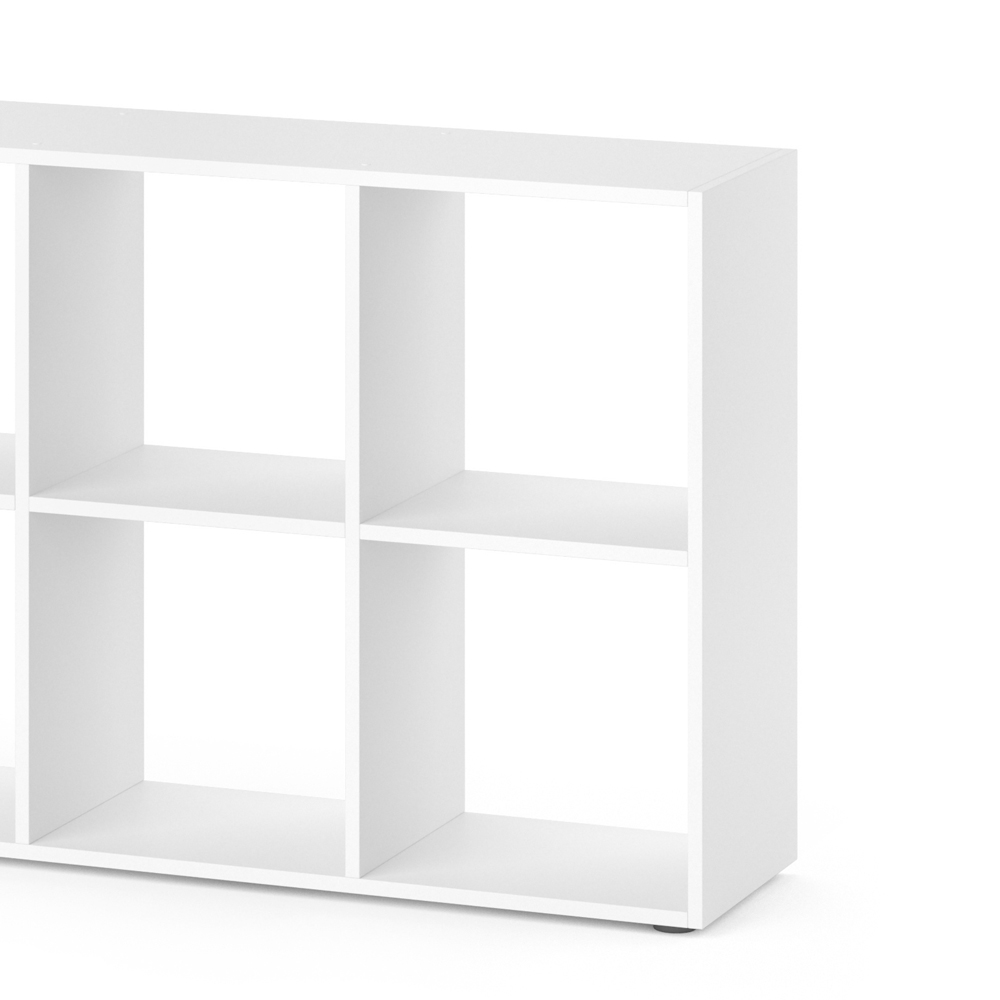 Kinderregal Weiß 72 x 107 cm mit 6 Faltboxen Vicco
