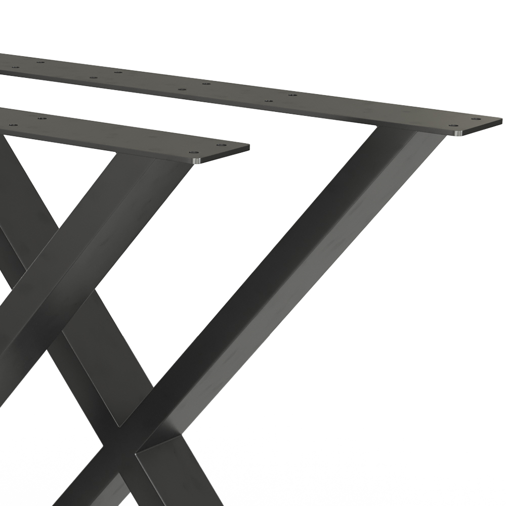 Tischbeine Schwarz 70 x 72 cm X-Form Vicco