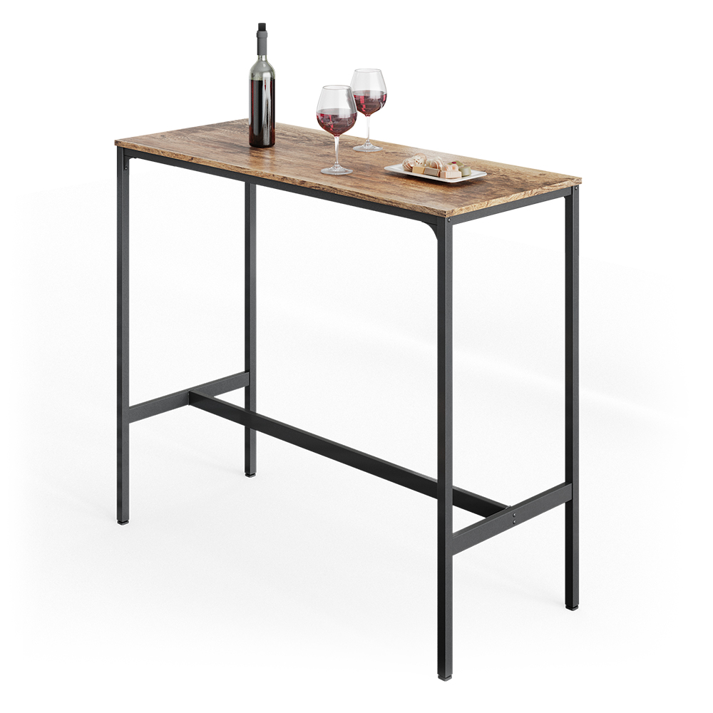 Table de bar "Fyrk", Chêne rustique/Noir, 120 x 50 cm, Vicco