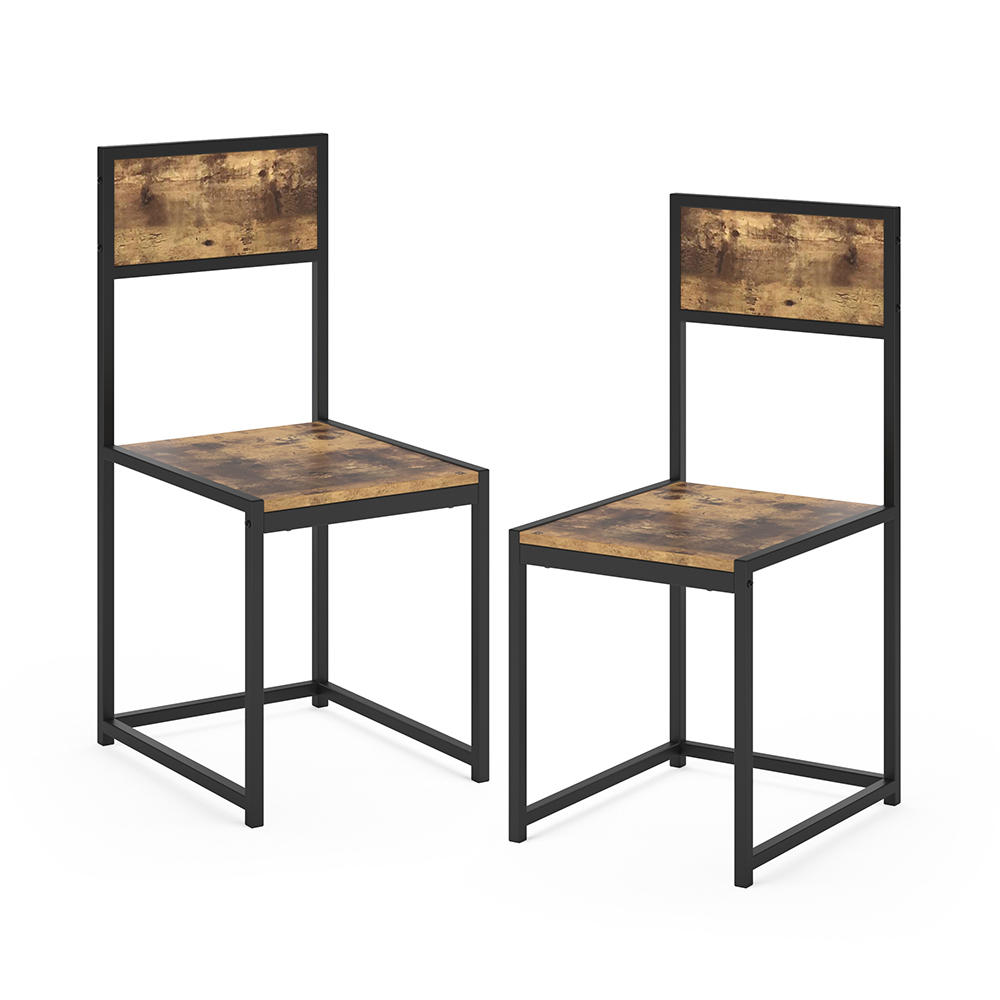 Chaise de salle à manger "Fyrk", Chêne rustique/Noir, 40 x 40 cm Set de 2, Vicco