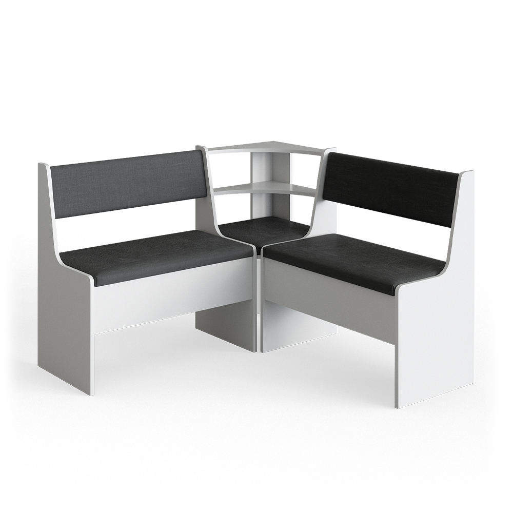"Roman" Seating Group Set White/Grey 120x120cm