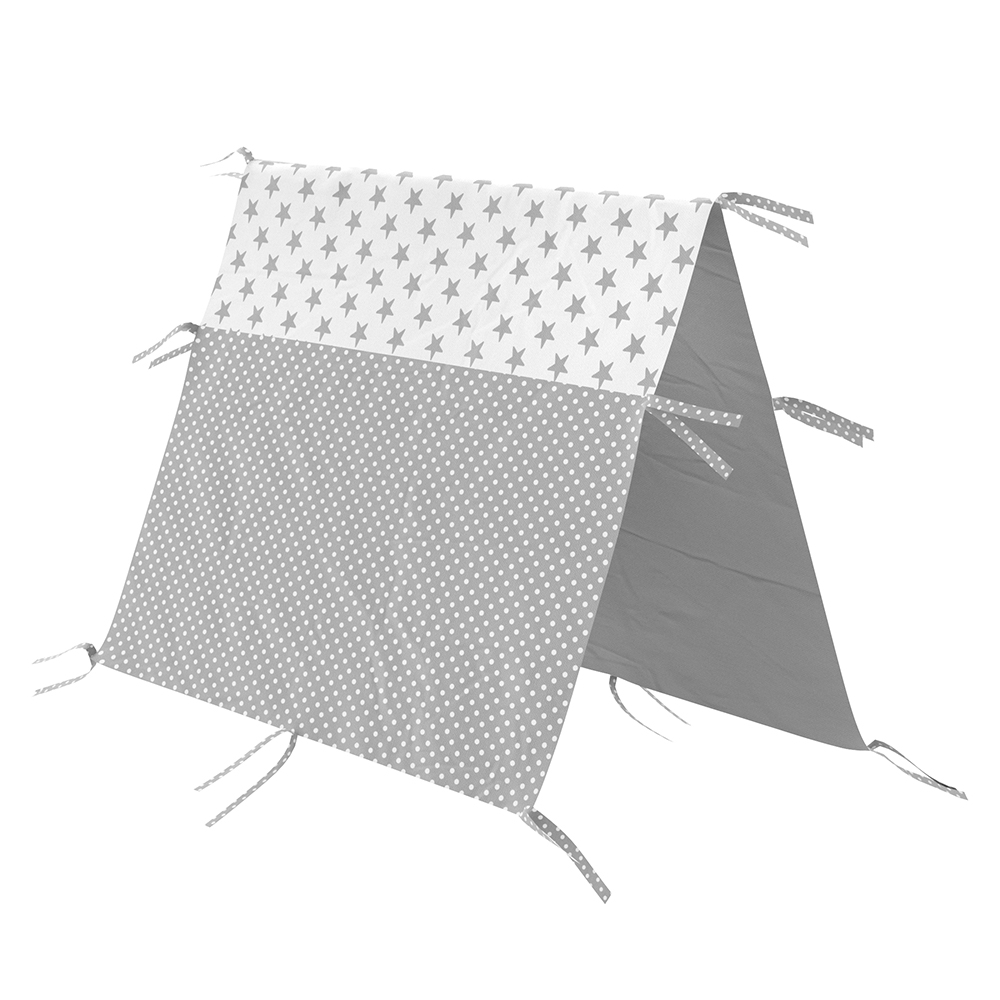 Kinderbettüberwurf "Tipi" Grau/Weiß 70 x 140 cm Vitalispa