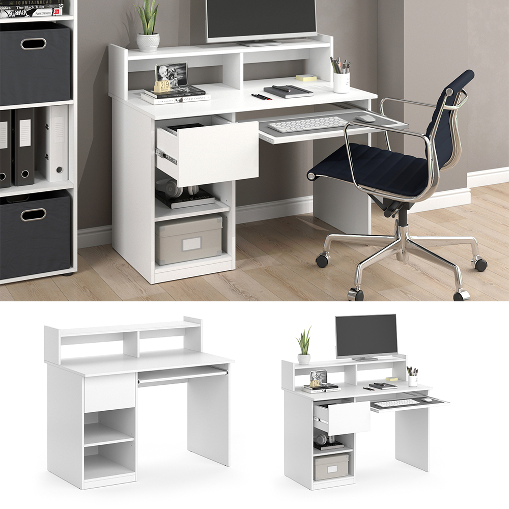 Schreibtisch "Keno" Weiß 106 x 60 cm Vicco