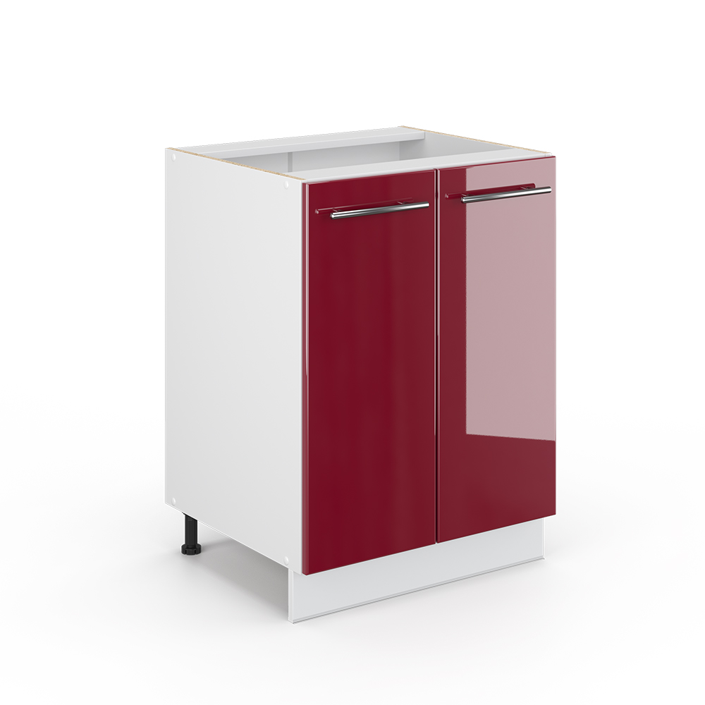 Vicco Mobiletto Base Cucina R-Line Rosso Lucido 60 Cm – Senza Piano