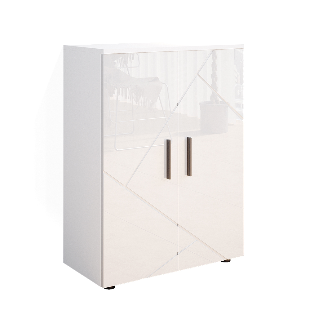 meuble de rangement de salle de bain "Irma", Blanc Haute brillance, 60 x 81 cm, Vicco