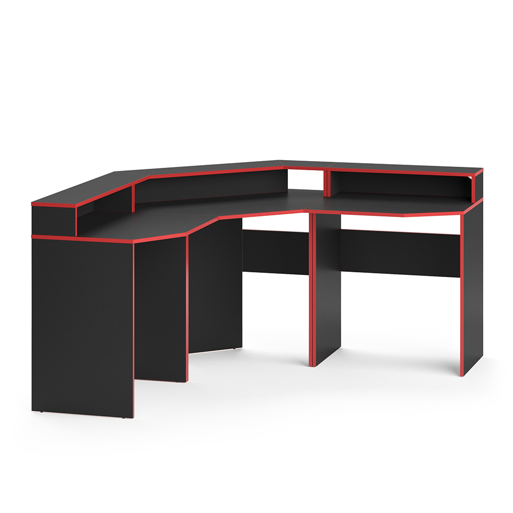 Gaming Tisch "Kron" Rot/Schwarz 90 x 90 cm Vicco