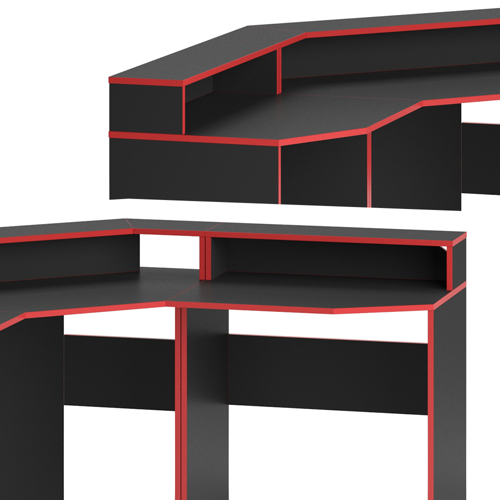 Igralna miza "Kron", Rdeča/Črna, 90 x 90 cm, Vicco