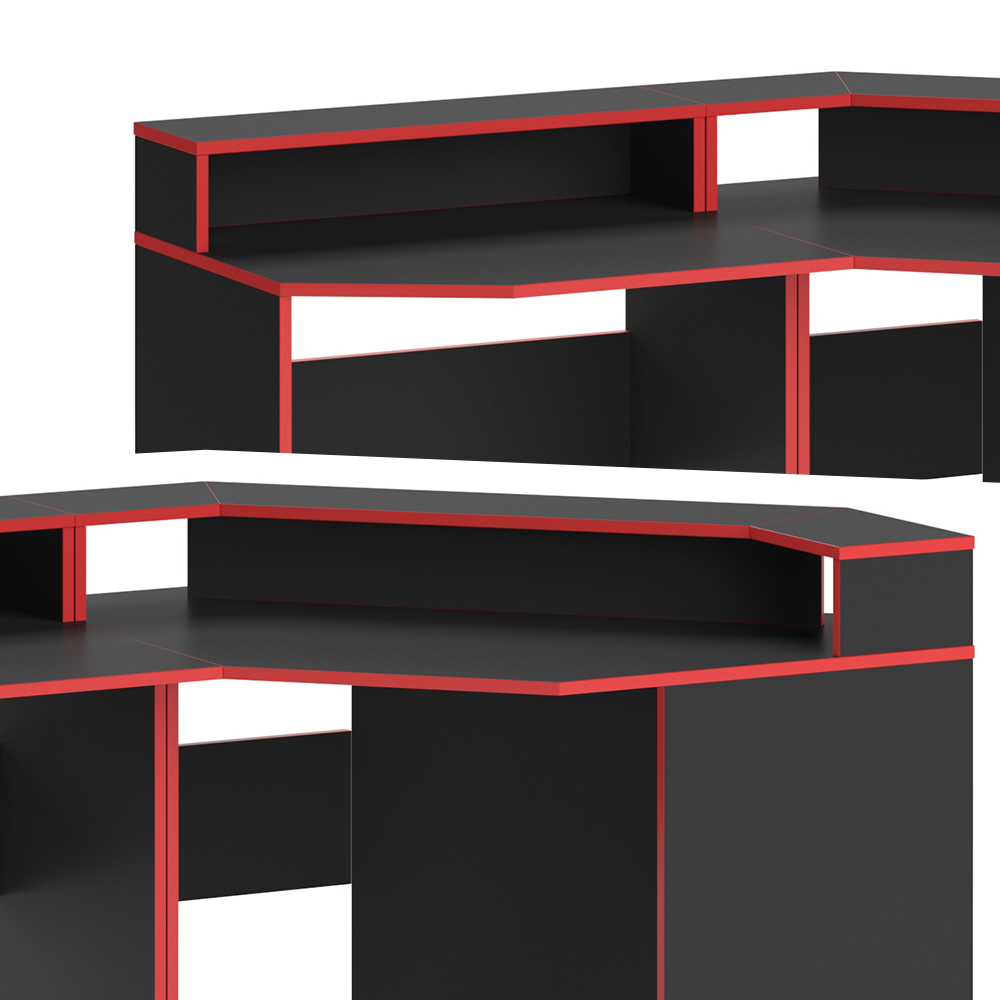 Igralna miza "Kron", Rdeča/Črna, 190 x 90 cm, Vicco