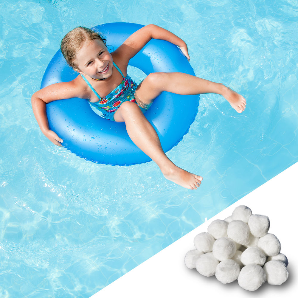Pool Filter Balls , Blanc, 700g, OK-Living