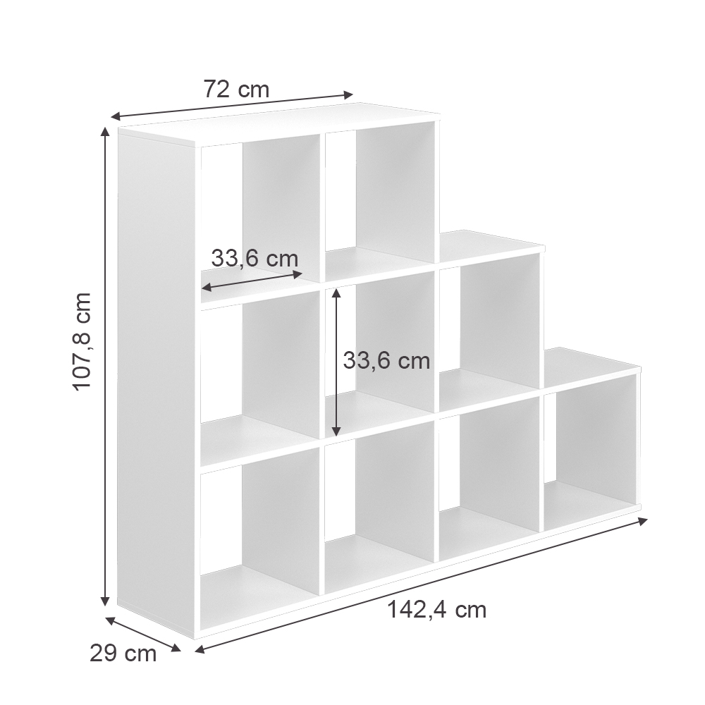 étagère , Blanc, 142.2 x 107.8 cm, Vicco