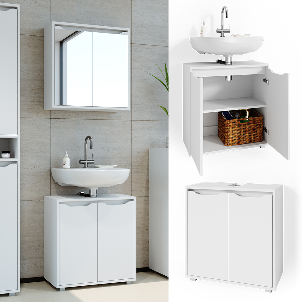 🚿 Meuble Sous-vasque Vicco Ruben Blanc Mat 60cm - Neuf En Boîte