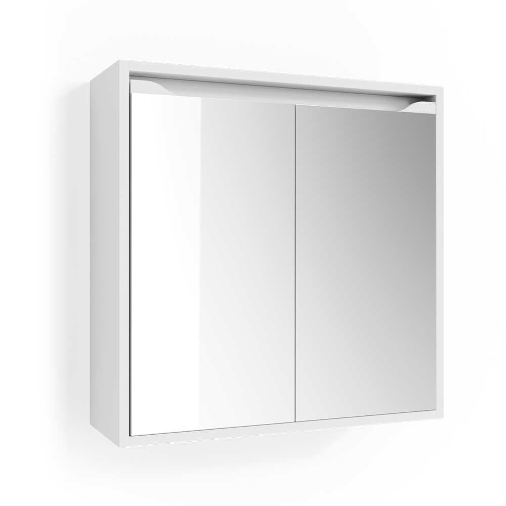 Kopalniška omarica z ogledalom "Ruben", Bela, 60 x 60 cm, Vicco