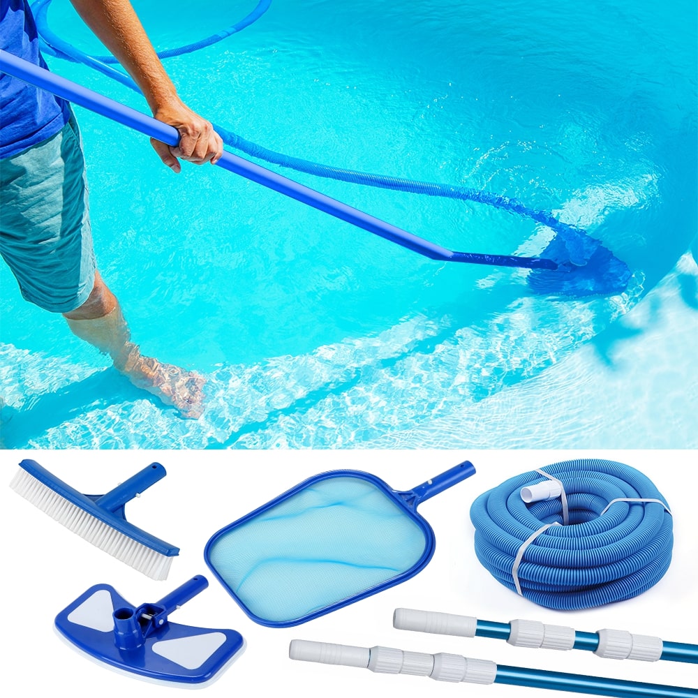 Kit de nettoyage de piscine , Bleu, Ensemble de 5 pièces, OK-Living
