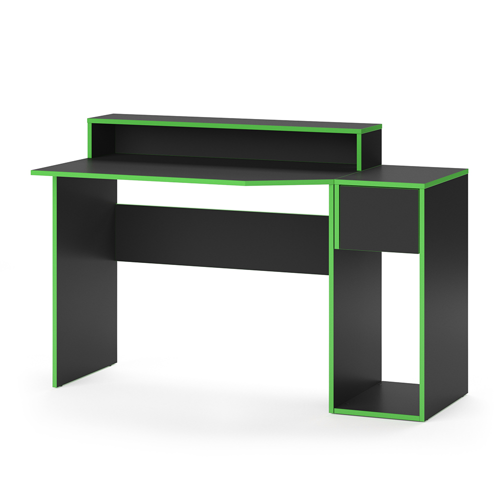 Igralna miza "Kron", Zelena/Črna, 130 x 60 cm, Vicco