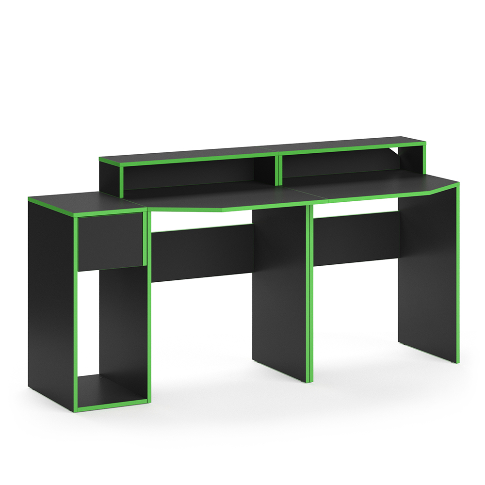 Igralna miza "Kron", Zelena/Črna, 170 x 60 cm, Vicco