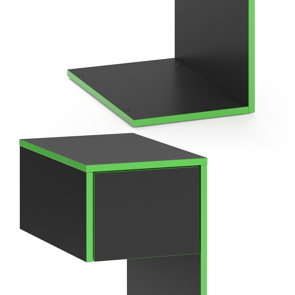 Igralna miza "Kron", Zelena/Črna, 30 x 45 cm, Vicco