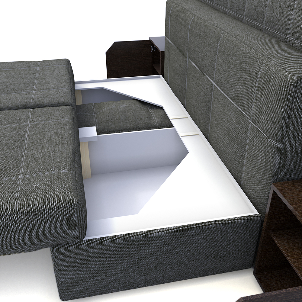 Sofa Grau 235 cm Vitalispa